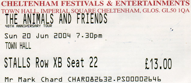 THE ANIMALS AND FRIENDS Ticket
